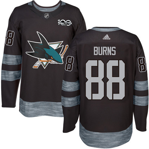 Adidas Sharks #88 Brent Burns Black 1917-100th Anniversary Stitched NHL Jersey